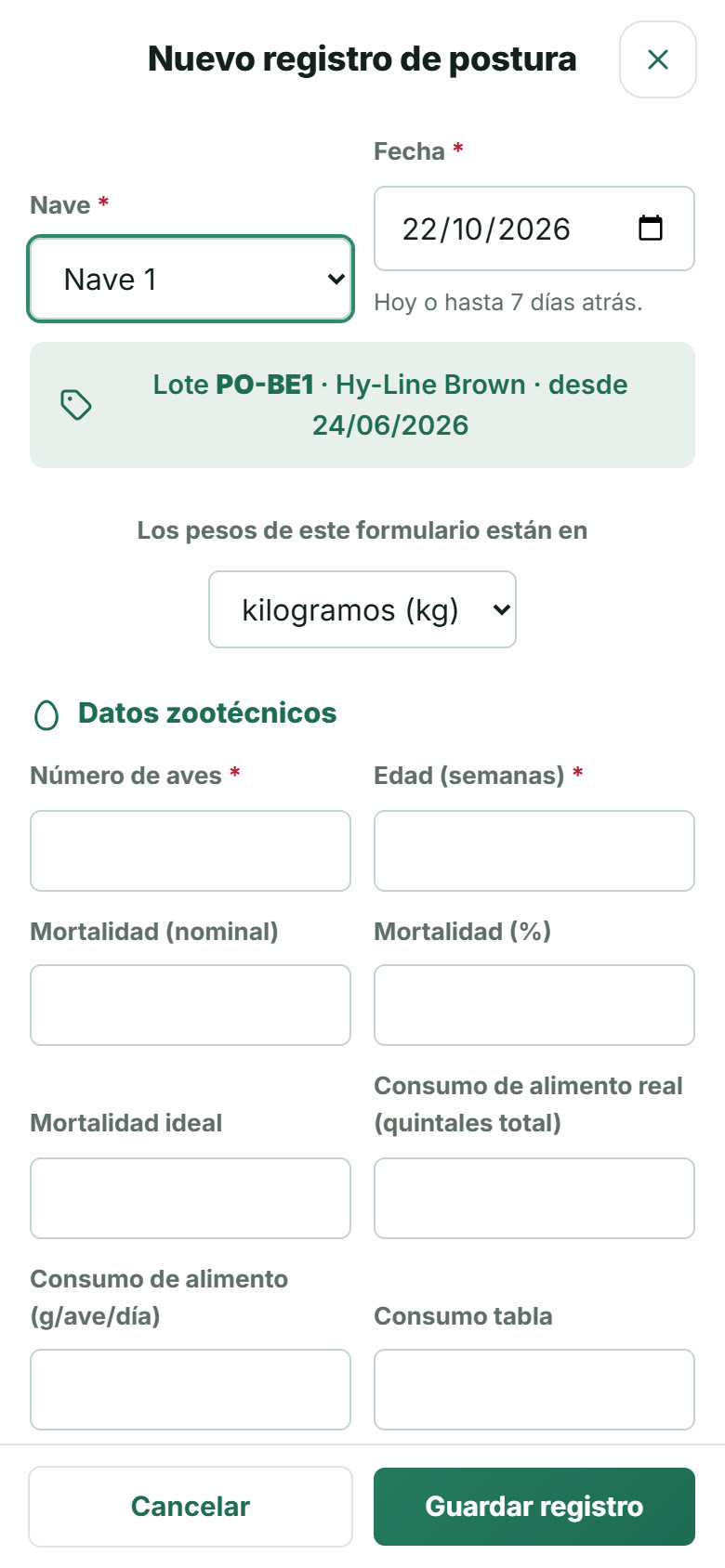 Registro diario en el celular